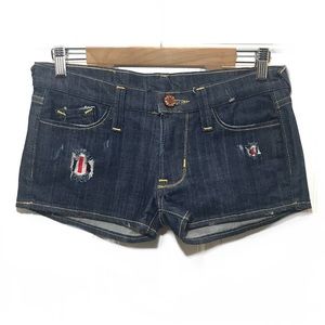 RARE Boutique Butterfly Jeans distressed cutout denim shorts, size 27